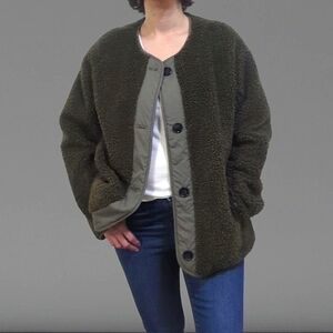 Olive Green Teddy Jacket